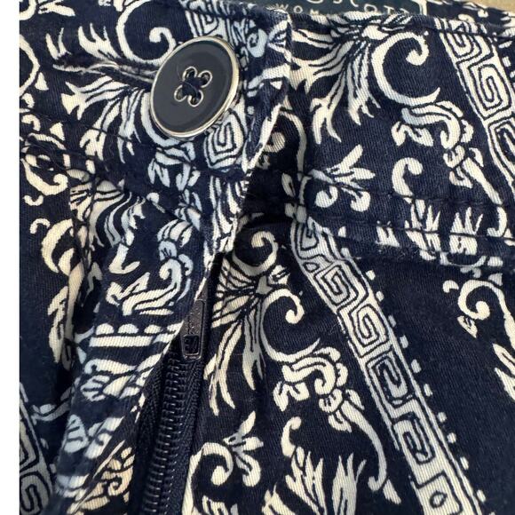 Karen Scott 20W Plus Navy White Geometric Floral Skort Cotton - Picture 6 of 6